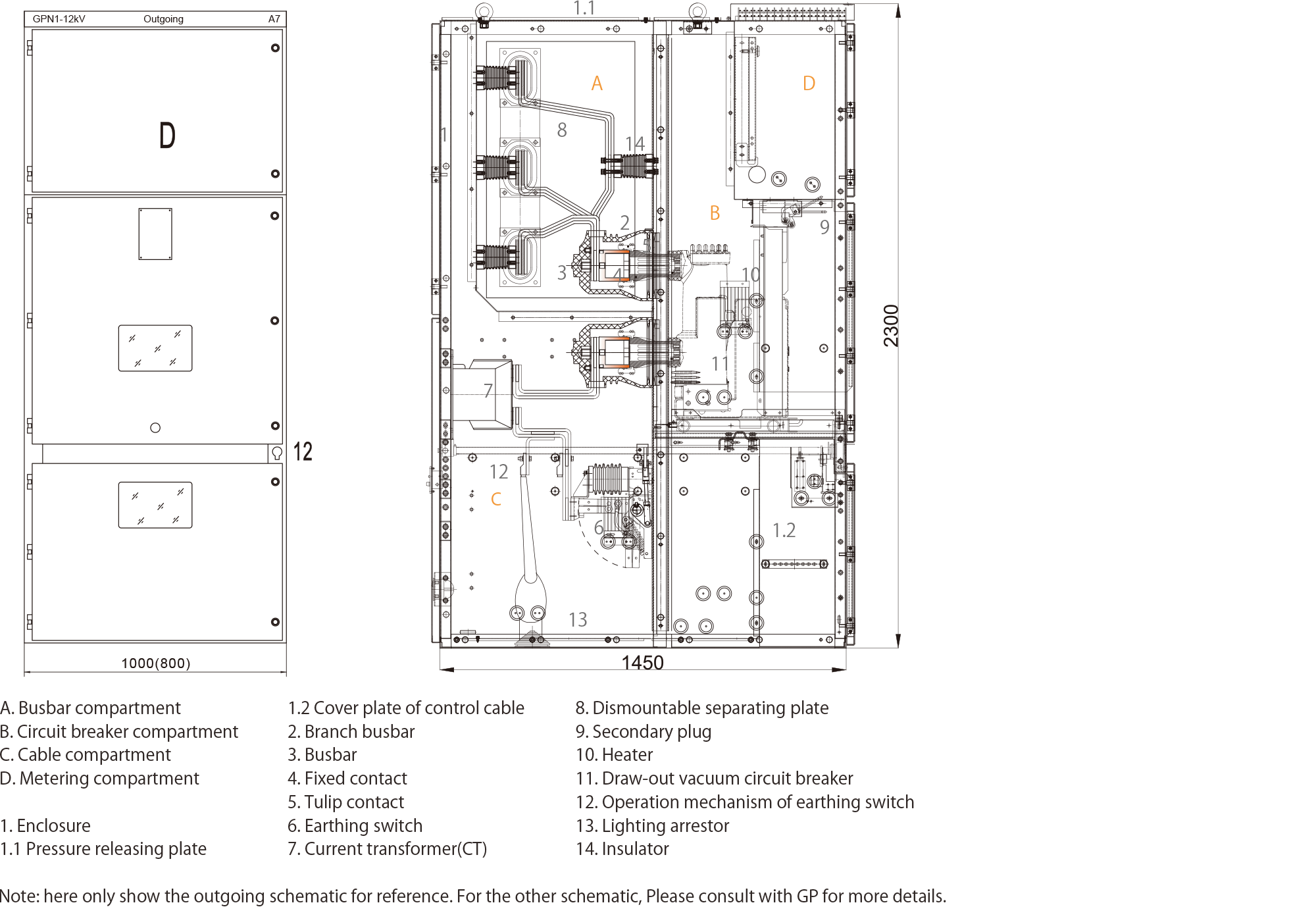 Structure Drawing Of Cubicle 1600A~4000A