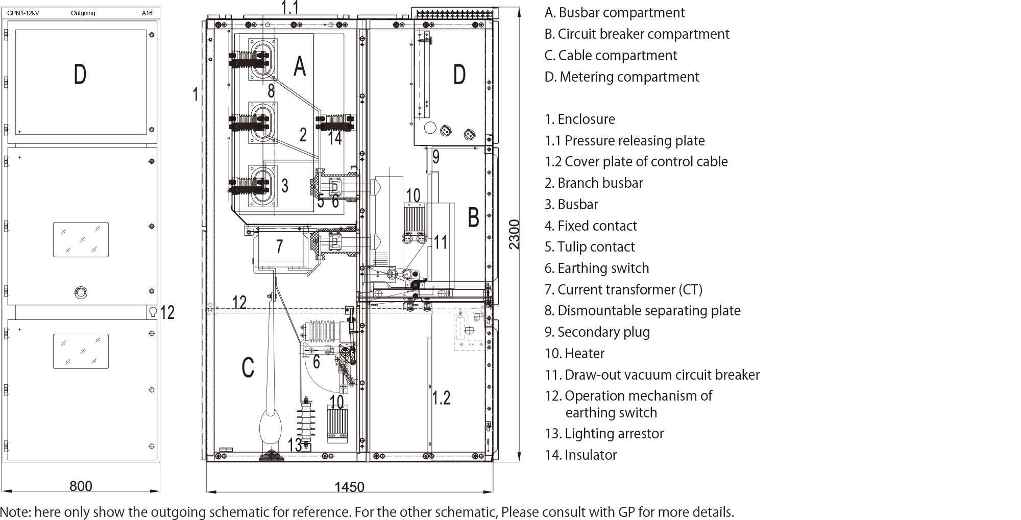 Structure Drawing Of Cubicle 630A~1250A