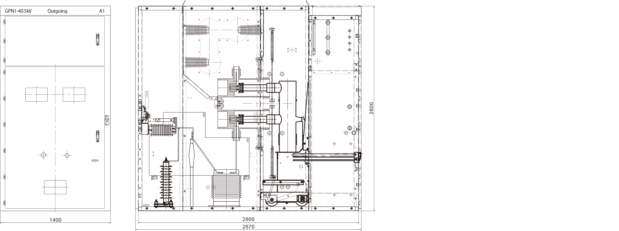 GPN1-40.5 structure drawing of standard type