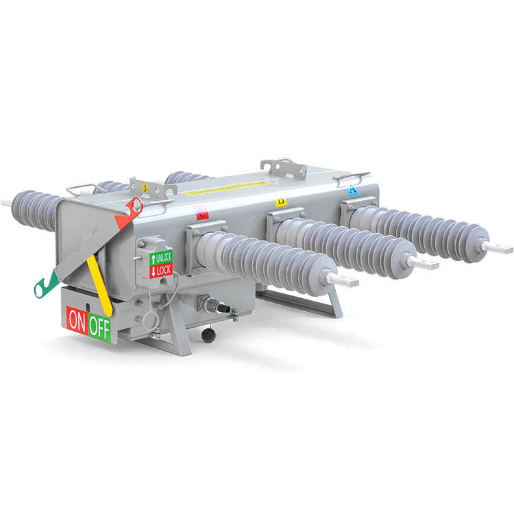 GPWF1-40.5kV pole-mounted SF6 outdoor load break switch with silicone rubber bushings and manual operating handle