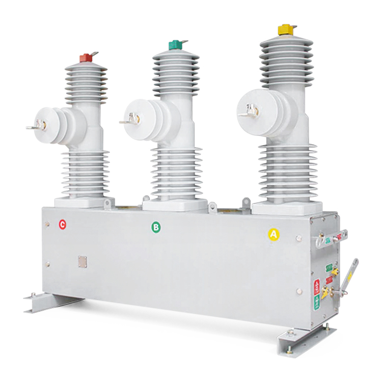 ZW7-40.5kV outdoor vacuum circuit breaker with three silicone rubber insulated poles